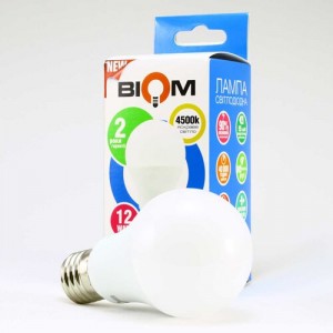 Свiтлодiодна лампа Biom BT-512 A60 12W E27 4500К матова