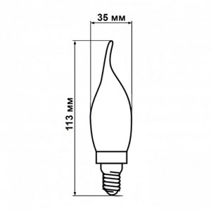 Світлодіодна лампа Biom FL-415 C35 LT 4W E14 2530K Amber свічка на вітрі