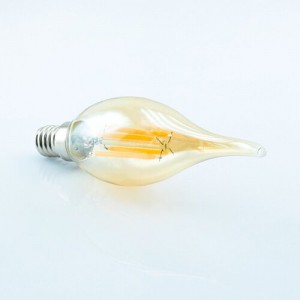 Світлодіодна лампа Biom FL-415 C35 LT 4W E14 2530K Amber свічка на вітрі