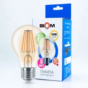 Світлодіодна лампа Biom FL-411 A60 8W E27 2350K Amber