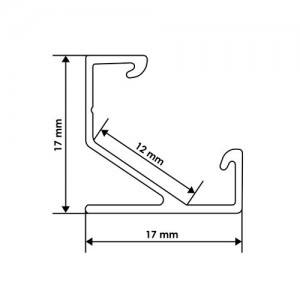 Профiль алюмінієвий BIOM кутовий ЛПУ17 17х17анодований (палка 2м), м