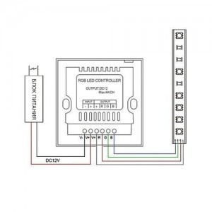 Контролер RGB OEM 12A-Touch white вбудований