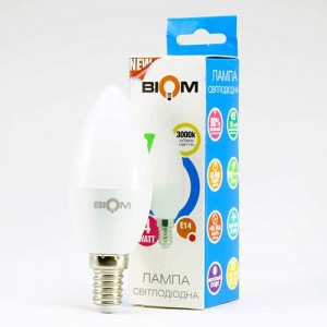 Свiтлодiодна лампа Biom BT-569 C37 7W E14 3000К матова