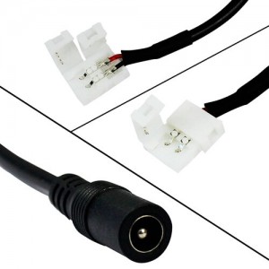 Конектор для свiтлодiодних стрiчок OEM №13 8мм затискач - mini Jack "мама" через дрiт, 15см
