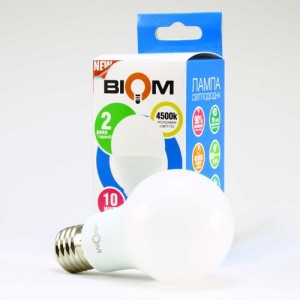 Свiтлодiодна лампа Biom BT-510 A60 10W E27 4500К матова