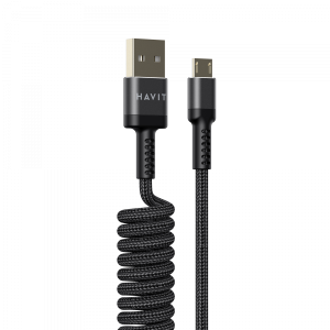 Кабель спіральний Micro USB HAVIT HV-CB6250 2.4A 1.5м