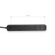 Мережевий подовжувач VIDEX ONCORD з/з 6п 3м (3x1.5мм) з кнопкою Black
