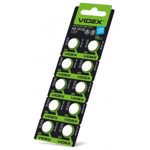 Батарейка годинникова Videx AG 8/LR1120 BLISTER CARD 10 шт
