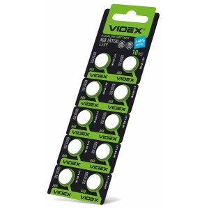Батарейка годинникова Videx AG 8/LR1120 BLISTER CARD 10 шт