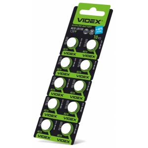 Батарейка годинникова Videx AG10/LR1130 BLISTER CARD 10 шт