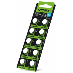 Батарейка годинникова Videx AG13/LR44 BLISTER CARD 10 шт
