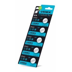 Батарейка літієва Videx CR1632 5шт BLISTER CARD