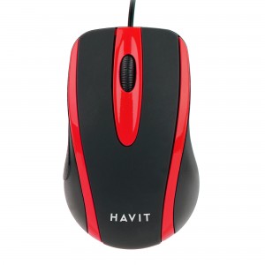 Дротова миша HAVIT HV-MS753 USB Black/Red (1000 DPI, 3 кл)