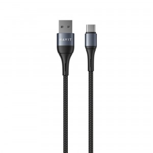 Кабель USB - USB-C HAVIT HV-CB651C 2.1A 1м Black