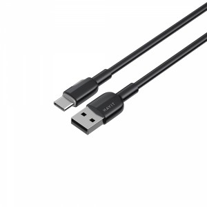 Кабель USB - USB-C HAVIT CB307C 3A 1м Black (силіконовий)