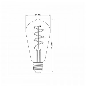 LED лампа VIDEX Filament ST64FGD 4W E27 2100K дімерна графіт