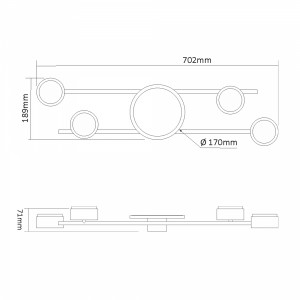 Світильник VIDEX під лампу 4xGX53 накладний з підсвіткою чорний VL-SPF21B-BB
