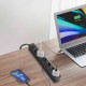 Мережевий подовжувач VIDEX ONCORD з/з 6п 3м (3x1.5мм) з кнопкою Black