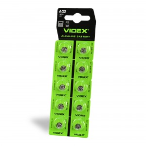 Батарейка годинникова Videx AG 2/LR726 BLISTER CARD 10 шт