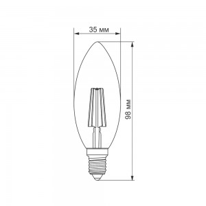 LED лампа TITANUM Filament C37 4W E14 2200K бронза