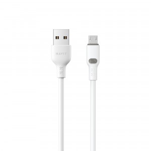Кабель USB - Micro USB HAVIT HV-CB6292 2.4A 1м White (силіконовий)