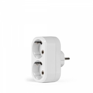 Мережевий розгалужувач із заземленням 2 гнізда білий TITANUM STANDARD