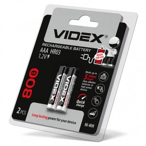Акумулятори Videx HR03/AAA 800mAh double blister/2шт