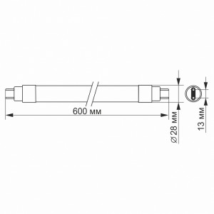 LED лампа VIDEX T8b  9W 0.6M 6200K матова