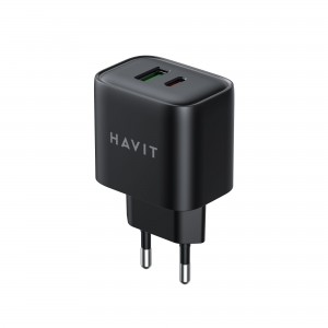 Зарядний пристрій HAVIT HV-UCP014 20W USB+USB-C Black