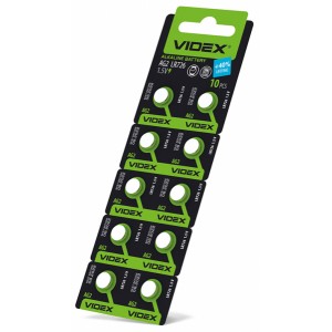 Батарейка годинникова Videx AG 2/LR726 BLISTER CARD 10 шт