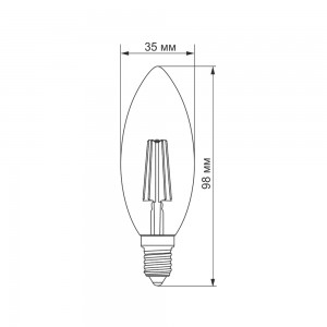 LED лампа TITANUM Filament C37 4W E14 4100K
