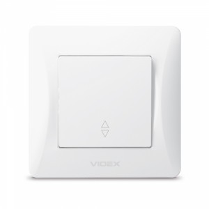 Вимикач одноклавішний прохідний білий VIDEX BINERA