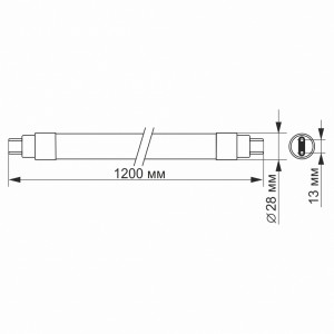 LED лампа VIDEX T8b 18W 1.2M 6200K матова