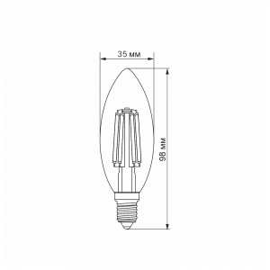 LED лампа VIDEX Filament C37F 6W E14 3000K