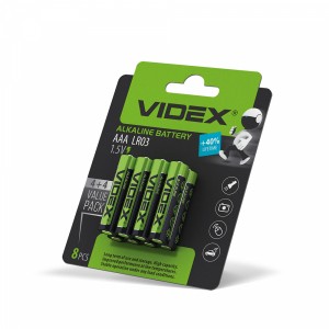Батарейка лужна Videx LR03/AAA 8шт Blister Card