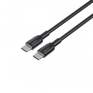 Кабель USB-C - USB-C HAVIT CB308C PD60W 3A 1м Black (силіконовий)