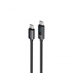Кабель Type-C to Type-C HAVIT HV-CB6247 PD100W 5A 2м з LED екраном