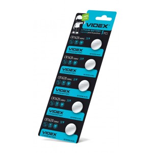 Батарейка літієва Videx CR1620 5шт BLISTER CARD
