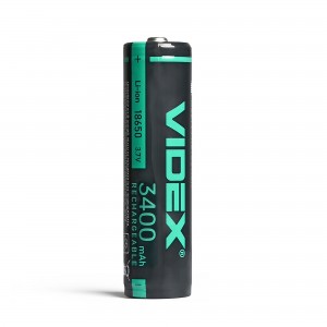 Акумулятор Videx літій-іонний 18650-P (захист) 3400mAh color box/1шт