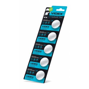 Батарейка літієва Videx CR2450 5шт BLISTER CARD