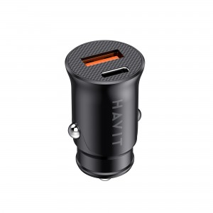 Автомобільний зарядний пристрій HAVIT HV-CC2022 20W USB+USB-C Black