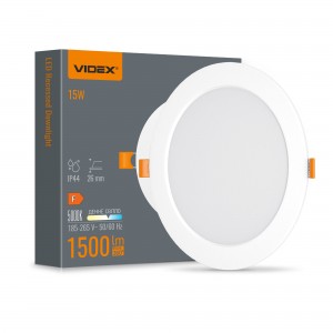 LED світильник Back вбудований круглий VIDEX 15W 5000K
