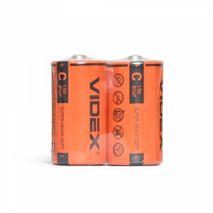 Батарейка сольова Videx R14P/C 2шт SHRINK