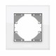 Рамка біле скло одинарна горизонтальна VIDEX BINERA