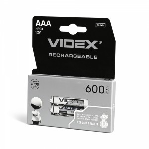 Акумулятори Videx HR03/AAA 600mAh double blister/2шт