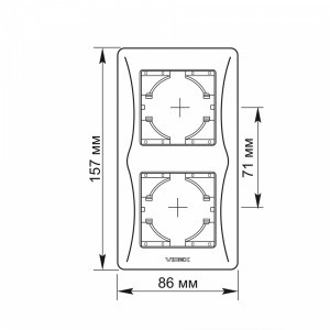 Рамка кремова на 2 місця вертикальна VIDEX BINERA