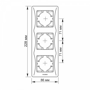Рамка кремова на 3 місця вертикальна VIDEX BINERA