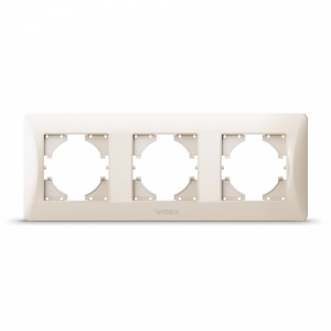 Рамка кремова на 3 місця горизонтальна VIDEX BINERA
