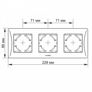 Рамка кремова на 3 місця горизонтальна VIDEX BINERA