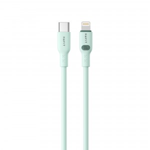 Кабель USB-C - Lightning HAVIT HV-CB6281 PD30W 3A 1м Green (силіконовий)